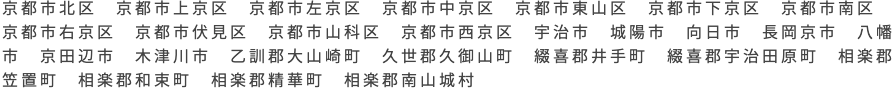 京都府サービス提供エリア一覧