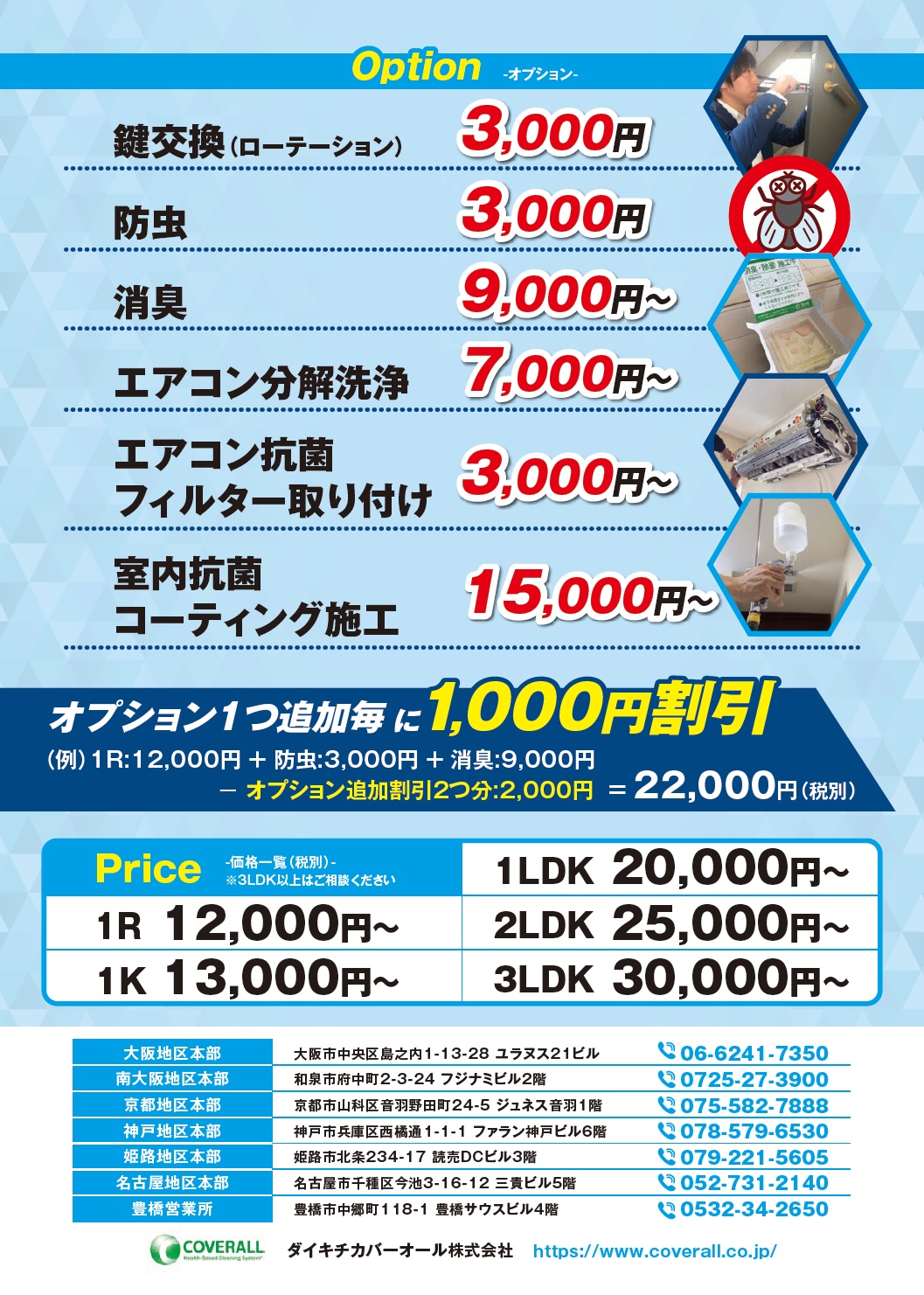 ハウスクリーニングのオプション